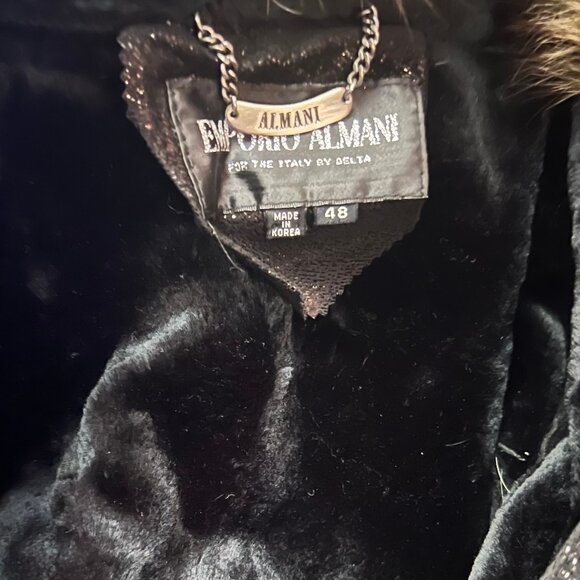 Vintage 90s Elegant Maxi Faux-Fur Coat Dark Chocolate Brown - Picture 11 of 14